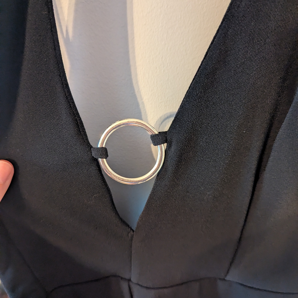 Silence + Noise Black Jumpsuit with Unique Ring Accent - Picture 4 of 5